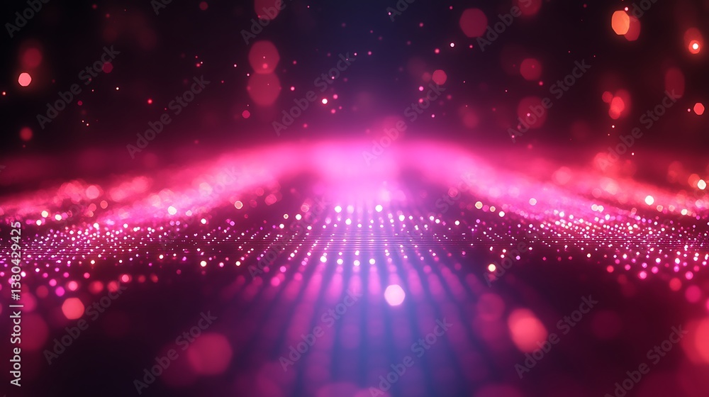 Poster a glowing, futuristic grid with data points and connections stretching across the background, leavin