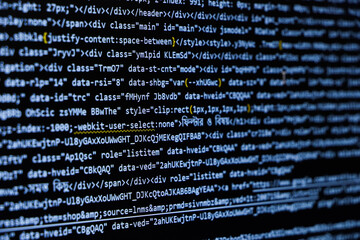 Programming coding screen, web developer coding screen