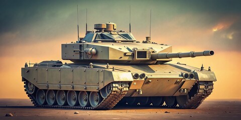 Minimalist Close-Up: Challenger 2 Main Battle Tank, Wiltshire Military Exercise