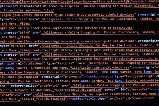 Programming coding screen, web developer coding screen