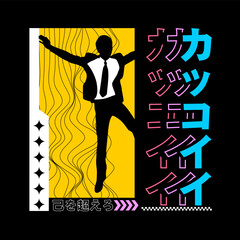 t-shirt vector design with streetwear and Urban style on black background