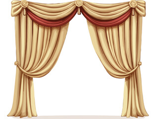 Curtains illustration, isolated on white