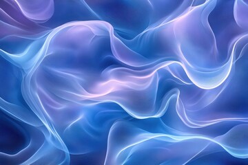Fototapeta premium Serene blue and purple ethereal waves flowing gracefully, creating a calming and dreamy abstract artwork with soft light.