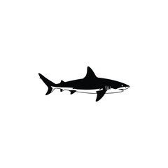 Vector Illustration of a Shark Swimming Underwater – Marine Wildlife Silhouette