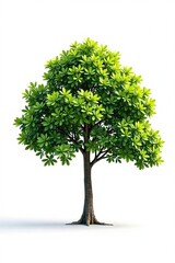 Minimalist isolated tree on white background with subtle natural texture and soft light, minimalist, white background