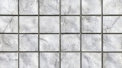White Symmetrical Tile Texture with Grout for Background Use