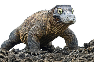 Obraz premium Large Reptile On Rocky Terrain