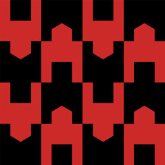 Obraz premium Abstract geometric seamless pattern. Minimalist geometrical ornament, puzzle design. Vector illustration.