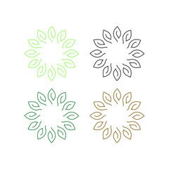 Natural Green Leaves Sign Symbol Logo Vector isolated on White