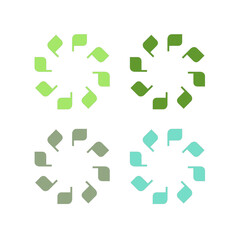 Natural Green Leaves Sign Symbol Logo Vector isolated on White