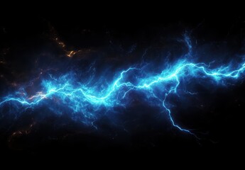 Electric Lightning Bolt in Dark Void Cyberpunk Art Abstract Plasma Background