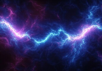 Abstract Electric Blue and Purple Lightning Field Night Background Energy Plasma