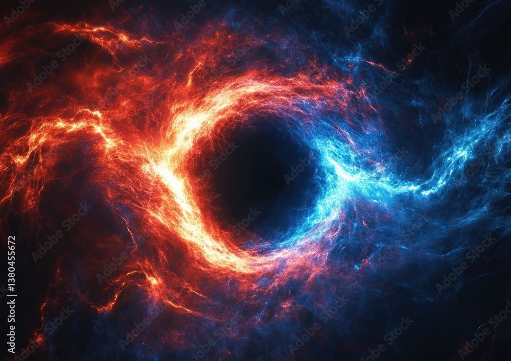 Poster electric abstract background of fire and ice lightning with vibrant energy and dynamic movement