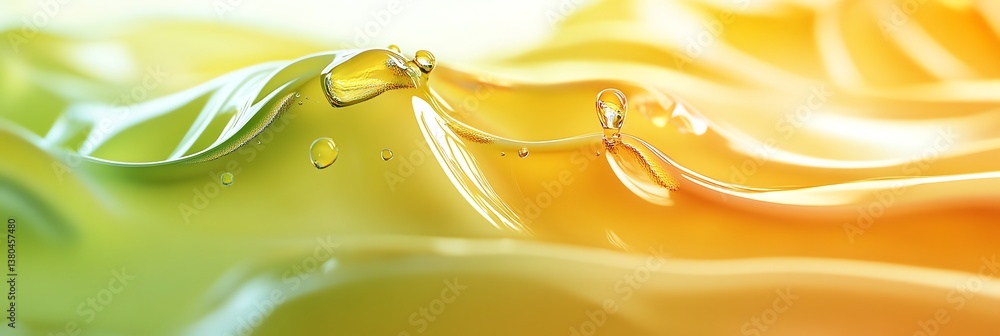 Poster fluid gel surface with droplets and smooth gradient texture background