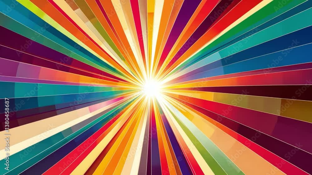 Aufkleber vibrant abstract background of colorful rays radiating from center for artistic projects and creativ