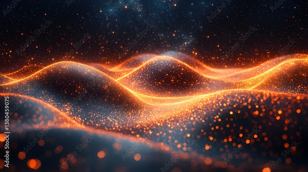 Wall mural quantum data flowing through a starry void