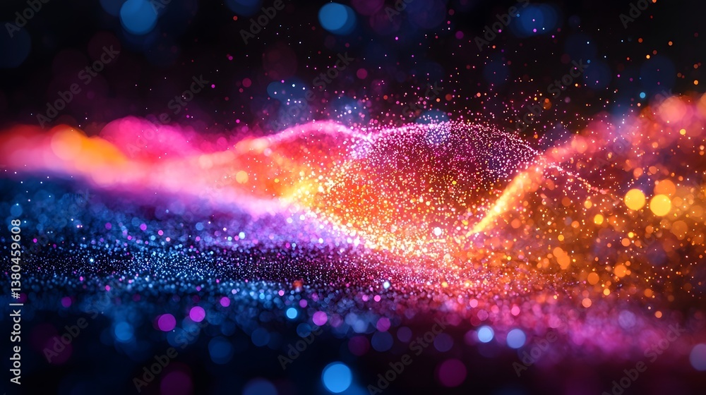 Aufkleber quantum particles emitting colorful beams to enable advanced data communication