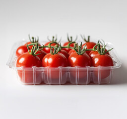 Fresh Cherry Tomatoes in a Clear Plastic Container