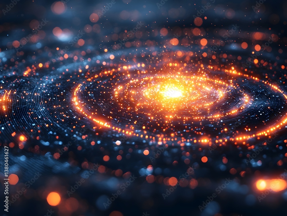 Aufkleber quantum entanglement visualized through spiraling light patterns