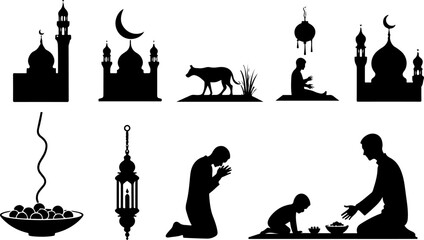 silhouette icon about ramadan , vector illustration