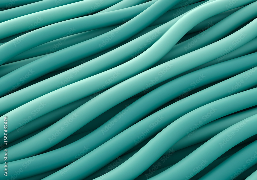 Poster abstract waves background shows flowing teal lines creating a smooth and modern design with a calmin