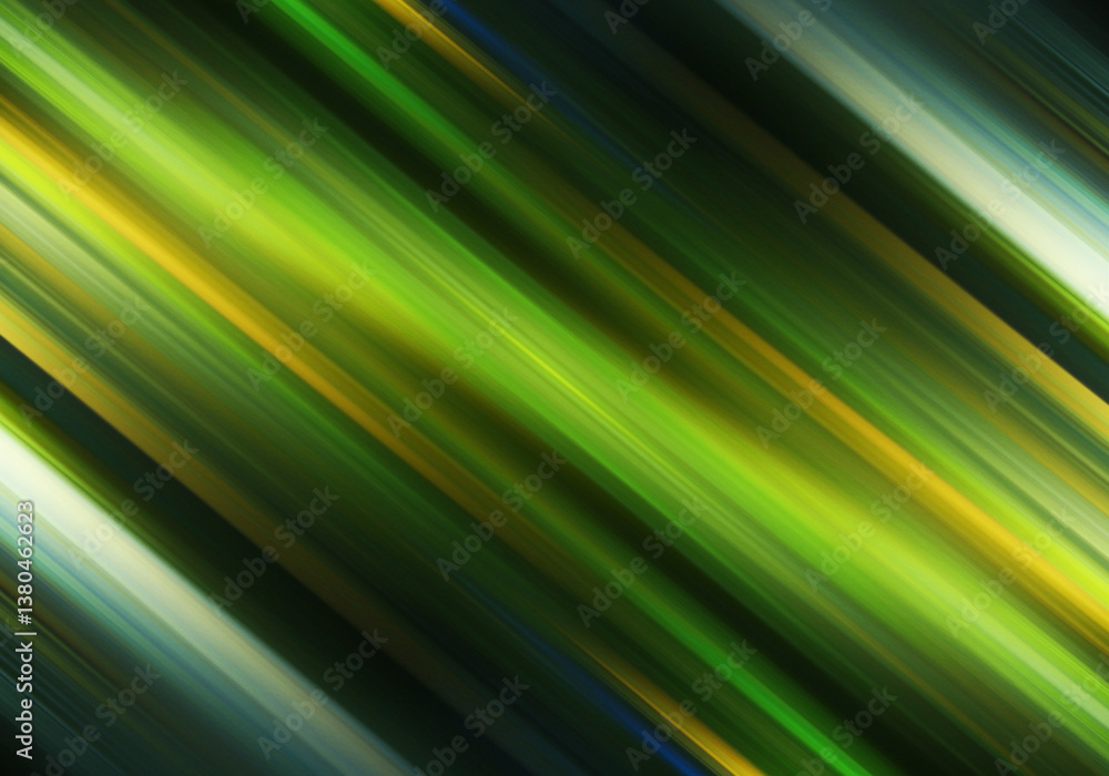 Poster abstract background with green and yellow lines in motion blur style for modern design. diagonal lin