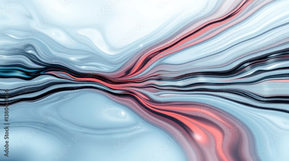 Poster abstract image featuring flowing colored lines and gradients of hues