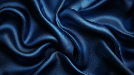 Fototapeta premium Navy Blue Silk Drapery: Luxurious Texture and Deep Color