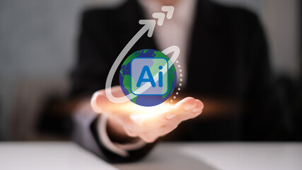 Business AI artificial intelligence change the world technology network digital communication concept
