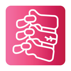 vertebral fracture black line icon for digital and print projects.
