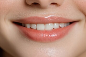 Naklejka premium Bright smile highlights healthy teeth and natural beauty, radiat