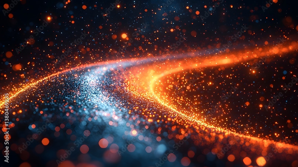 Poster visualizing quantum teleportation of data across vast distances