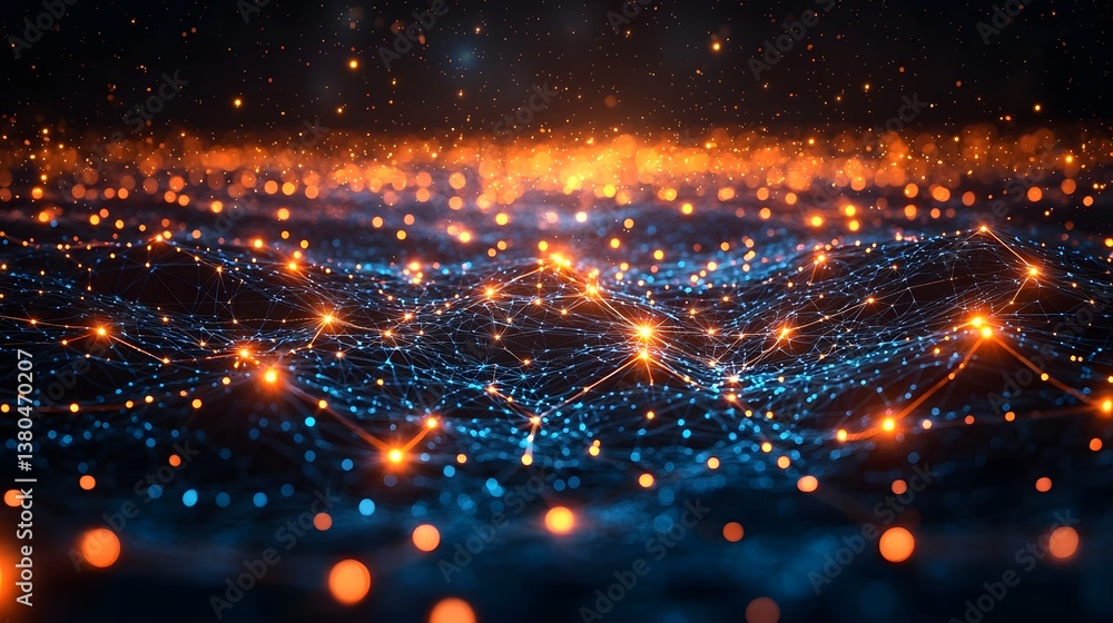 Poster digital smart grid concept spanning a vast interconnected network