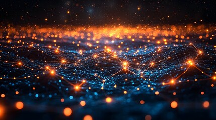 Digital smart grid concept spanning a vast interconnected network