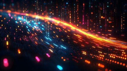 Fototapeta premium Vibrant energy flows in a smart grid system