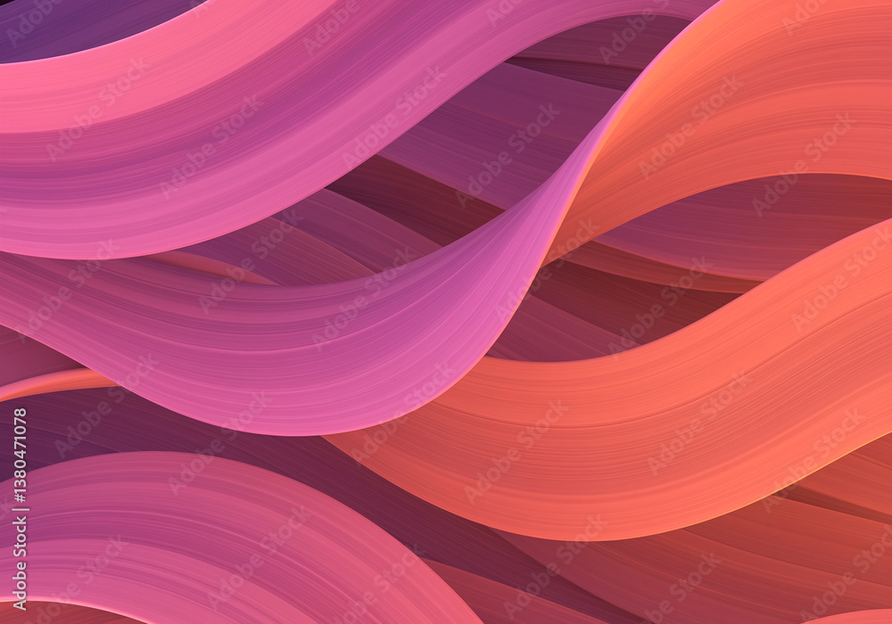 Poster abstract waves background with pink and orange gradient creates a smooth flowing texture and pattern