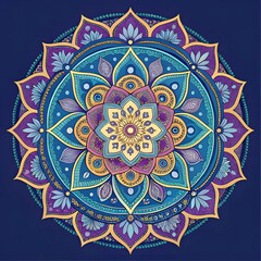mandala pattern on blue background