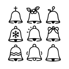 Set of bells silhouette vector illustration
