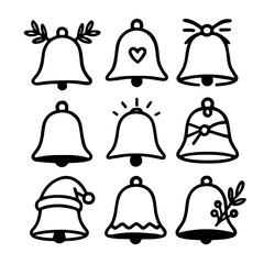 Set of bells silhouette vector illustration