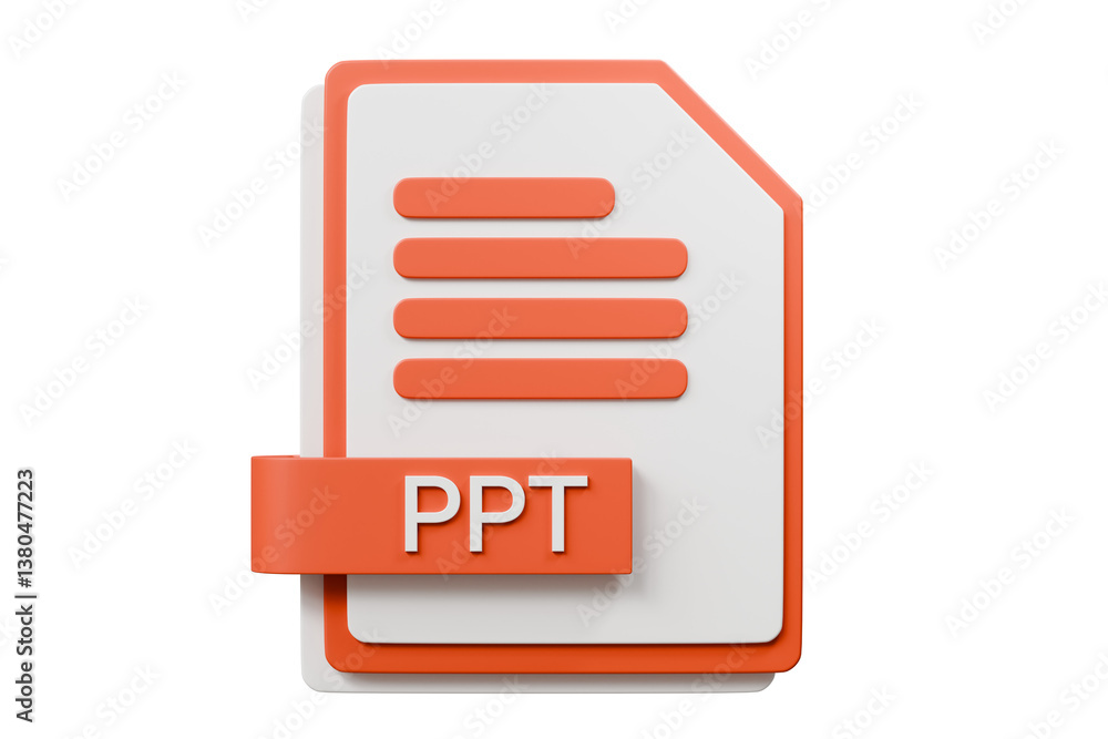 Poster 3d file folder document ppt icon. minimal word ppt presentation document icon. document form. busine