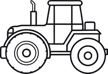 Tractor linear icon. Agricultural implement. Thin line illustration.