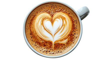 Cup of Coffee with Beautiful Heart Latte Art – Barista Design, Café Culture, and Gourmet Beverage, coffee latte, latte art, heart design, barista coffee, cappuccino cup,