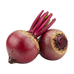 Vibrant Beetroot Duo, Close-up Isolated Image