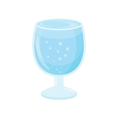 Drinking water vector illustration on white background. A glass of water.