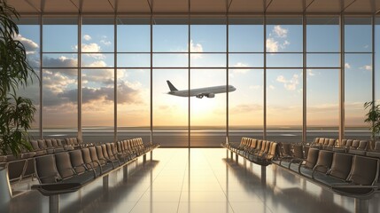 Airplane Taking Off From An Airport