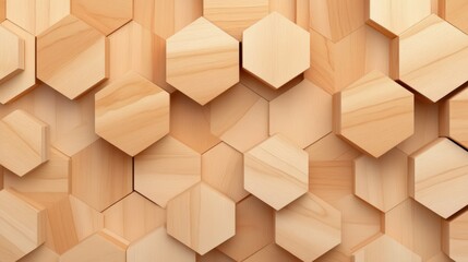 Hexagonal wooden pattern design creative studio art modern