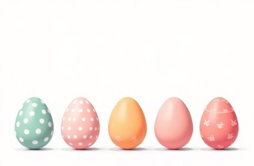 Obraz premium Painted easter eggs on a white background