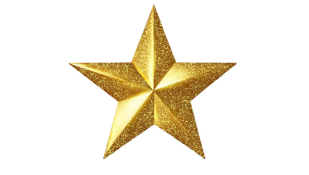 Golden Star Decoration &ndash; Shiny, Metallic, and Elegant Celebration Ornament, star-shaped object, premium decor, party decor, Christmas star, classic ornament, glowing star,