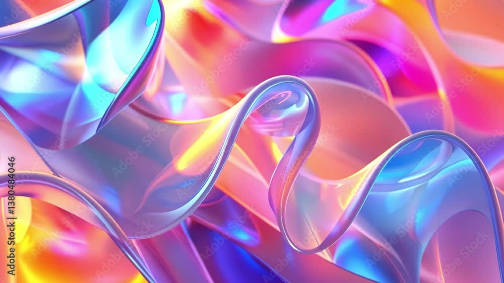 Poster abstract fluid forms in vibrant colors: a mesmerizing abstract composition of fluid forms, swirling 