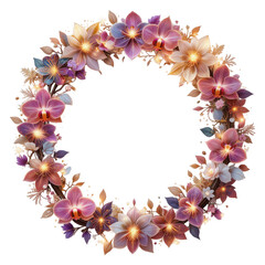 Creamy Beige Bloom Frame with Rose-Gold Geometrics